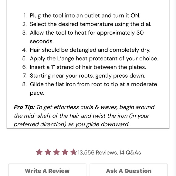 L'ange Pink (Blush) Hair Straightener NWOT Never Used-No Box - Picture 8 of 8